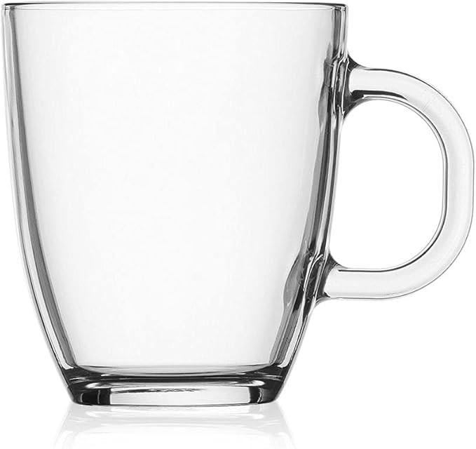 Bodum 12oz Bistro Coffee Mug Single-Wall Tempered Glass, 6 Pack, Clear
