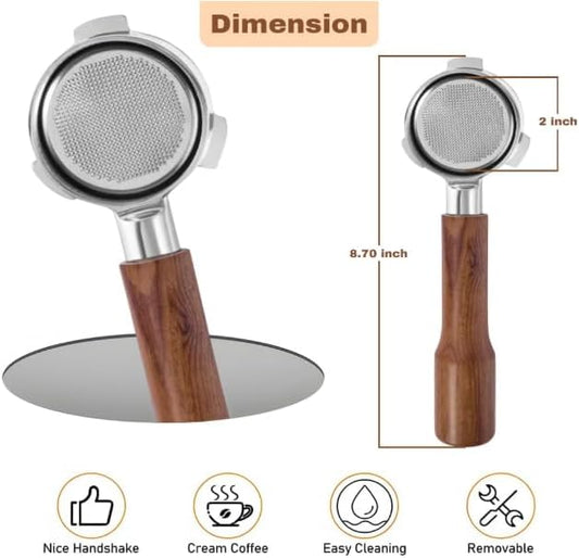 54mm Bottomless Portafilter for Breville Machines – Espresso Portafilter 54mm with 2 Puck Screens & WDT Tool, Coffee Maker Accessories for Barista-Quality Brewing