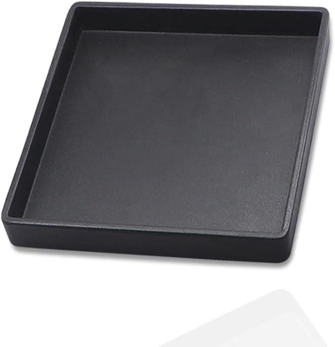 Small Square Serving Tray (5.9 inch), Durable Black Tray for Desserts & Organization, Lightweight for Coffee, Drinks, Party, Seasoning, Perfume and Display.