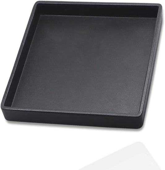 Small Square Serving Tray (5.9 inch), Durable Black Tray for Desserts & Organization, Lightweight for Coffee, Drinks, Party, Seasoning, Perfume and Display.