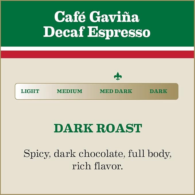 Café Gaviña Decaf Espresso Roast,Extra Fine Ground,100% Arabica,Dark Roast,10 oz Cans,(Pack of 6)