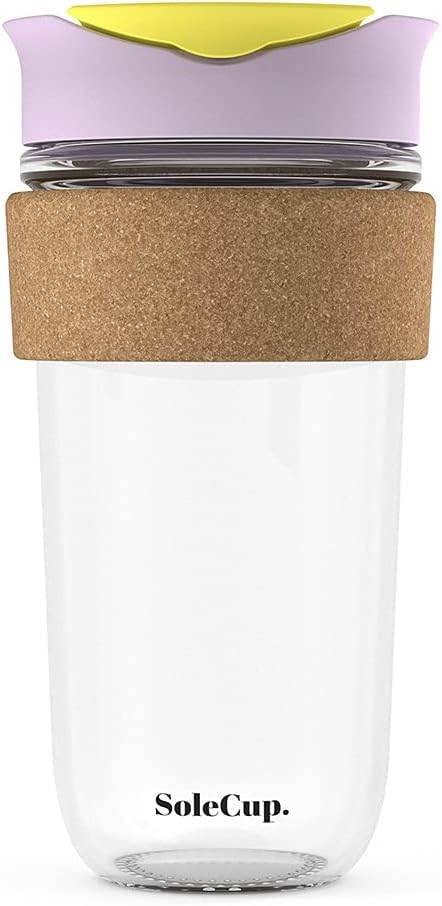 Large Travel Mug - Reusable Insulated Coffee Mug - 18oz/530ml BPA-Free Hot Drink Travel Mug with Lid & Cork Band (Ice Cream, 18oz)