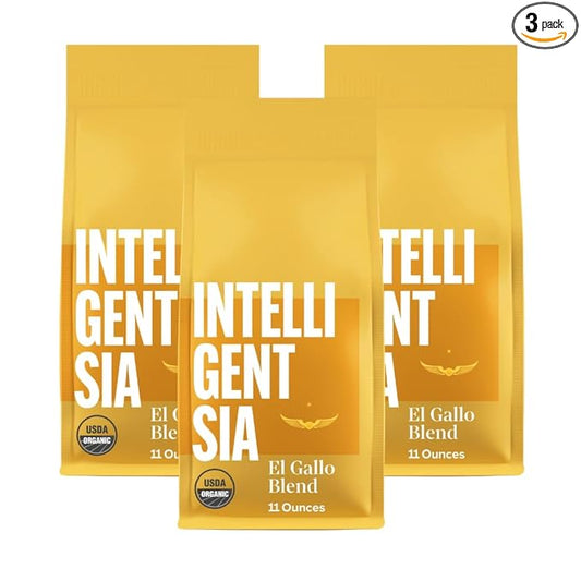 Intelligentsia Coffee, Light Roast Whole Bean | USDA Organic | El Gallo Blend | 33 Ounces | 3-Pack