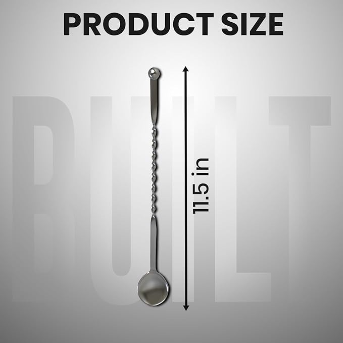 Rattleware Stainless Steel Swirl Stem Bar Twist Stirrer/Spoon - 11.5" (Pack of 12) - Commercial Grade, Ideal Gift for Drink & Coffee Enthusiasts, Ideal for Home & Professional Use