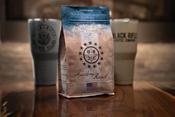 Black Rifle Coffee Company Freedom Roast, 12oz Bag, Ground Coffee Medium Roast - Roasted Blend Made from Arabica Beans - Colombian & Brazilian Beans - Veteran Founded & American Made