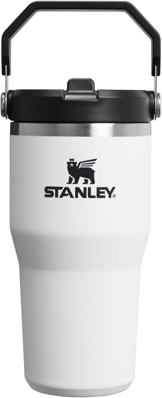 STANLEY IceFlow 2.0 Flip Straw Tumbler with Handle 20 oz | Twist On Lid and Flip Up Straw | Leakproof Water Bottle | Insulated Stainless Steel | BPA-Free | Chalk