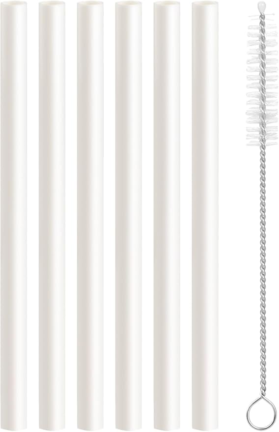 Replacement Straws Compatible with Owala Kids FreeSip Water Bottle 16oz, Accessories Set Include 6 Pack BPA-FREE Straws and 1 Pack Cleaning Brush