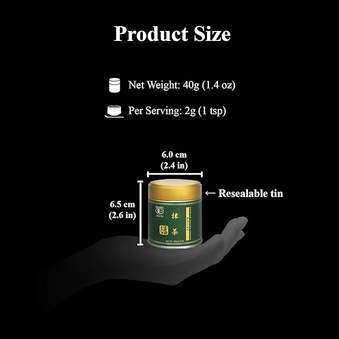 YEDOENSIS Premium Matcha - Organic Japanese Green Tea Matcha Powder, JAS Certified Organic, Vegan, Gluten-Free (40g)