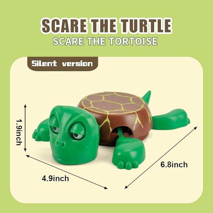 3D Pop-Up Eye Turtle Coasters - Surprise Stress-Relief Drink Coasters Set, Funny Desk Toys & Housewarming Gifts for Adults (Light Green, Silent Version)