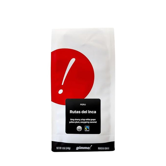 Peru Rutas del Inca - Certified Organic, Fairtrade - Roasted by Gimme! Coffee - Whole Bean Coffee - 2 Pound Bag