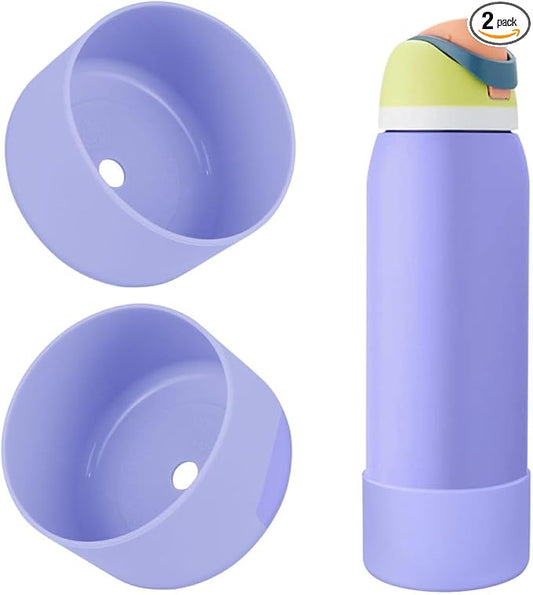 2PCS Silicone Water Bottle Boot, Compatible with Owala 24oz 32oz 40oz, Protective Anti-Scratch & Anti-Dent No Noise Sleeve Cover for FreeSip/Twist/Flip Water Bottles (Retro Boardwalk, 40oz)
