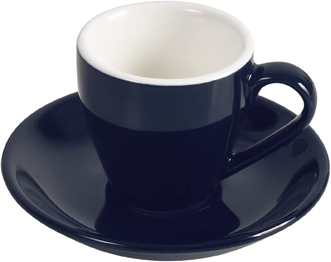 ionEgg Porcelain Espresso Cup with Saucer, Espresso shot Cup, 80ml/2.7Oz, Deep Blue