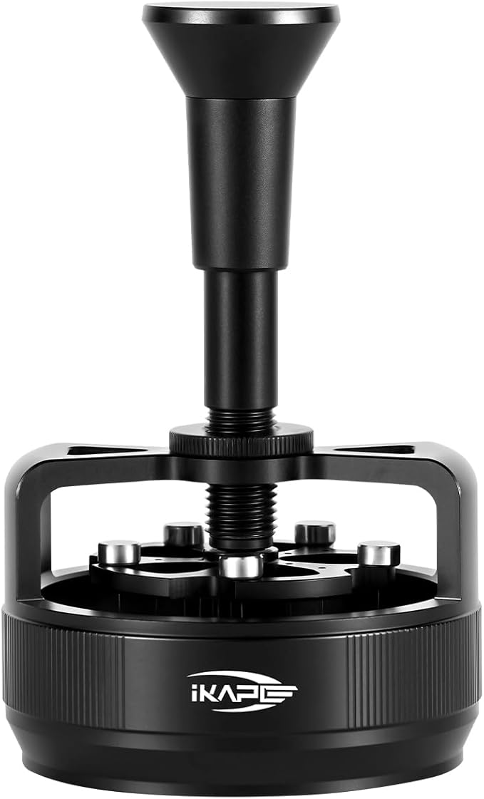 IKAPE 58MM WDT Tool for Espresso, 0.25mm 14 Needles Distribution Tool with One-Press Auto Rotation & Adjustable Depth, 10 Magnetic Base, Espresso Stirrer