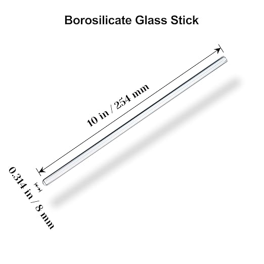 15 Pack Glass Stirring Rods: Diameter 0.314 inch Length 10 inch Glass Stir Sticks, Borosilicate Glass Stirring Rod for Mixing Lab