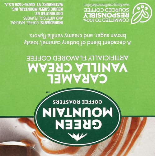 Green Mountain Coffee Roasters Caramel Vanilla Cream Keurig Single-Serve K-Cup pods, Light Roast Coffee, 12 Count
