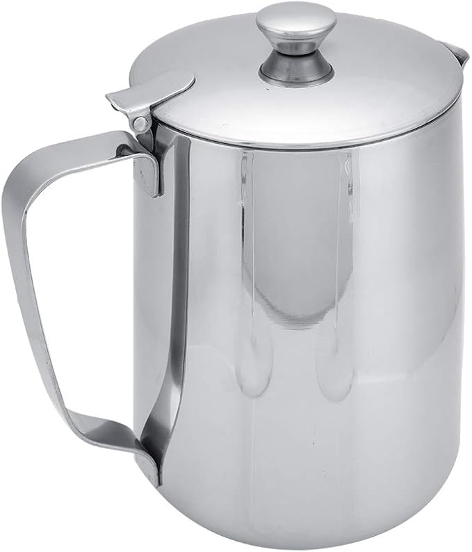 Frothing Pitcher, less Steel Pitcher with Lid, Coffee Steaming Pitcher Milk Frothing Cup Milk Pitcher Jug for Espresso Machine Milk Frother Latte Coffee Art (1500mL)
