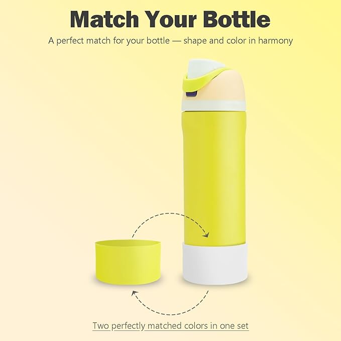 2PCS Silicone Boot for Owala 24oz FreeSip Water Bottle, Anti-Slip Scratch-Resistant Bottom Sleeve, Protective Sports Bottles Accessories, BPA-Free