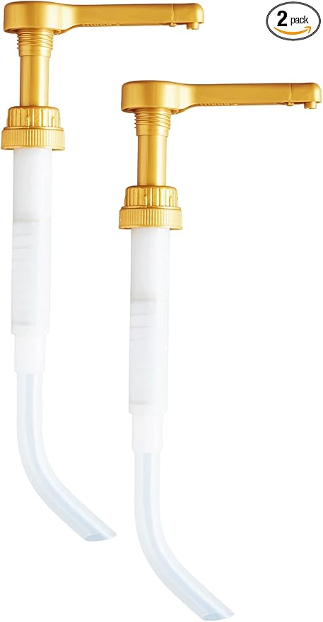 Good Times Coffee Co. Sauce Pump Dispenser for Torani 64 Ounce Bottles (Pack of 2)