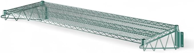 24" x 60" Green Wall-Mounted Wire Shelf with Epoxy Coating, Heavy-Duty Steel Storage Rack, NSF Certified, Easy Installation, Open Wire Design for Kitchen, Garage, or Utility Storage