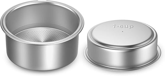 51mm Portafilter Basket Double Layer Pressurized Filter Basket Stainless Steel Coffee Portafilter Basket Espresso Filter Basket