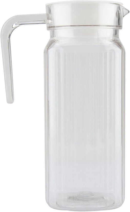 27oz Acrylic Pitcher with Lid and Spout, 800ml Small Hot/Cold Water Jug for Iced Tea Pitcher for Coffee, Juice and Iced Tea Beverage Carafe with Lid (800ml)