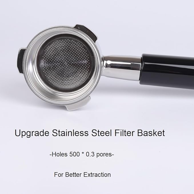 51mm Bottomless Portafilter Compatible with CASABREWS CM5418, 3700Essential, Mr. Coffee Espresso and Cappuccino Machine, Wirsh, Gevi Espresso | 51mm portafilter 3 ears with Prongs Thickness 4mm