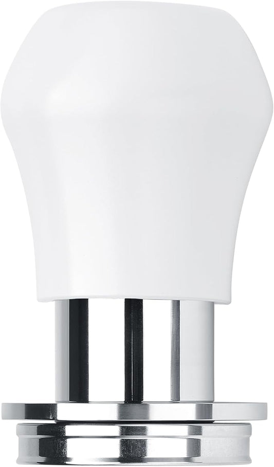 Normcore 39mm Espresso Coffee Tamper V4.1 Mini, Spring-Loaded with Click Feedback, Self-Leveling Stainless Steel Flat Baffle, Compatible with 39mm Espresso Portafilters, White