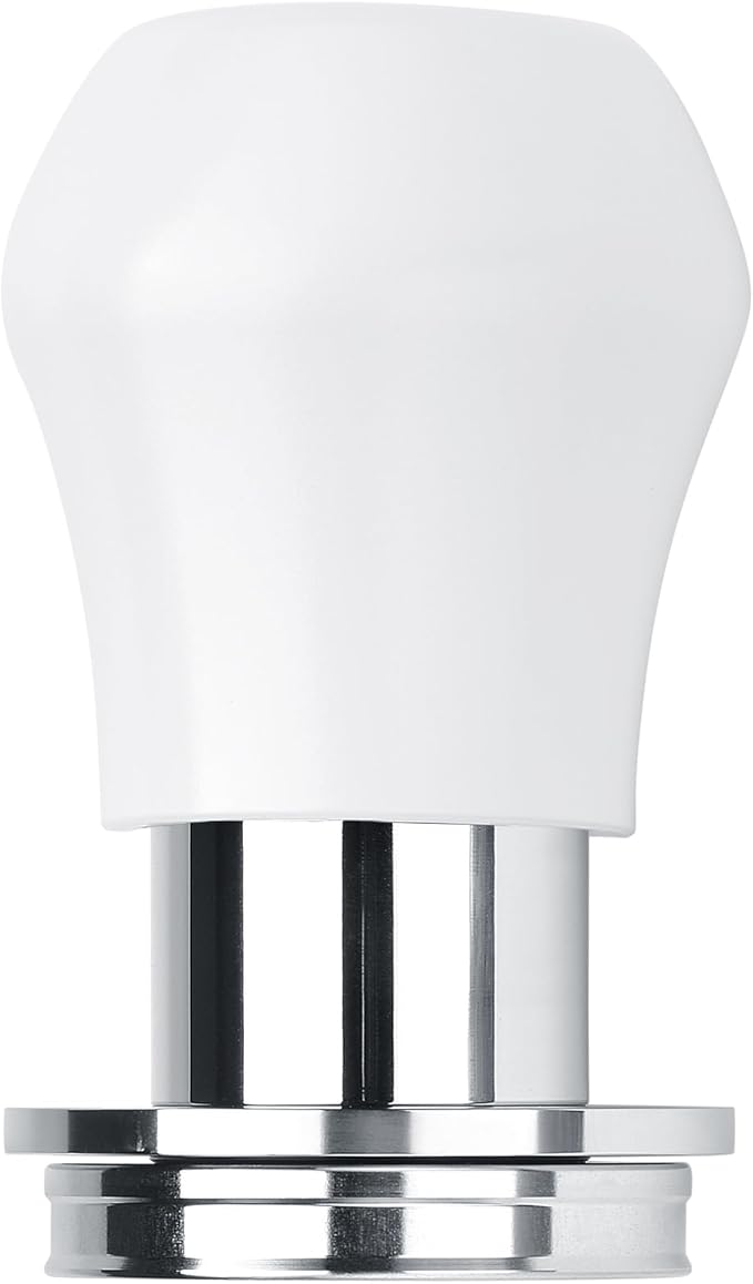 Normcore 45.5mm Coffee Tamper V4.1 Mini, Spring-Loaded Espresso Tamper with Click Feedback, Flat Base with Silicone Stand for Flair Pro, Pro 2, White