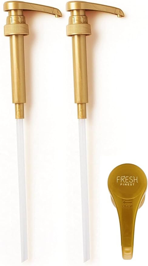 2 Pack Fresh Finest Coffee Syrup Pump Dispenser, Syrup Pump is Compatible with Torani, Davinci, Jordans Skinny Syrups, Fits 25.4 Oz/750 ML Bottles, for Coffee Syrups, Teas, Snow Cones, Smoothies