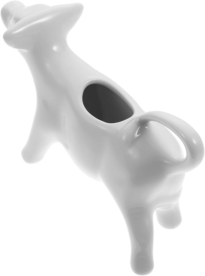 DECHOUS Ceramic Milk Jug Pull Flower Cup Coffee Syrup Espresso Frothing Pitcher Cream Pitcher Table Sauce Dispenser Steaming Cup Creamer Carafes Cow Ceramics Small Coffee