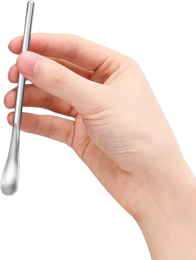 16-Pack 5" / 12.8cm Stainless Steel Long Handle Stirring & Mixing Spoon – Reusable Bar Tool for Coffee, Tea, Iced Drinks & Cocktails