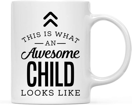 Andaz Press 11oz. Ceramic Coffee Tea Mug Thank You Gift, This is What an Awesome Child Looks Like, 1-Pack, Birthday Christmas Gift Ideas Coworker Him Her, Includes Gift Box