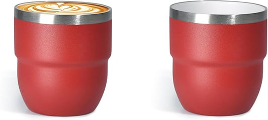 4oz Espresso Cups, Insulated Espresso Cups Set of 2, Expresso Shots Cup, Stainless Steel Shot Glasses for Coffee, Portable Espresso Travel Mug for Camping