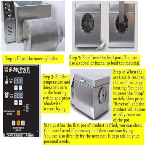 Electric Nut Roaster Machine,Commercial Coffee Roaster Machine,Automatic Timing Coffee Roasters for Home Use, Non-Stick Pan, Even Heating,for Stir-Frying Whole Grains,Type10