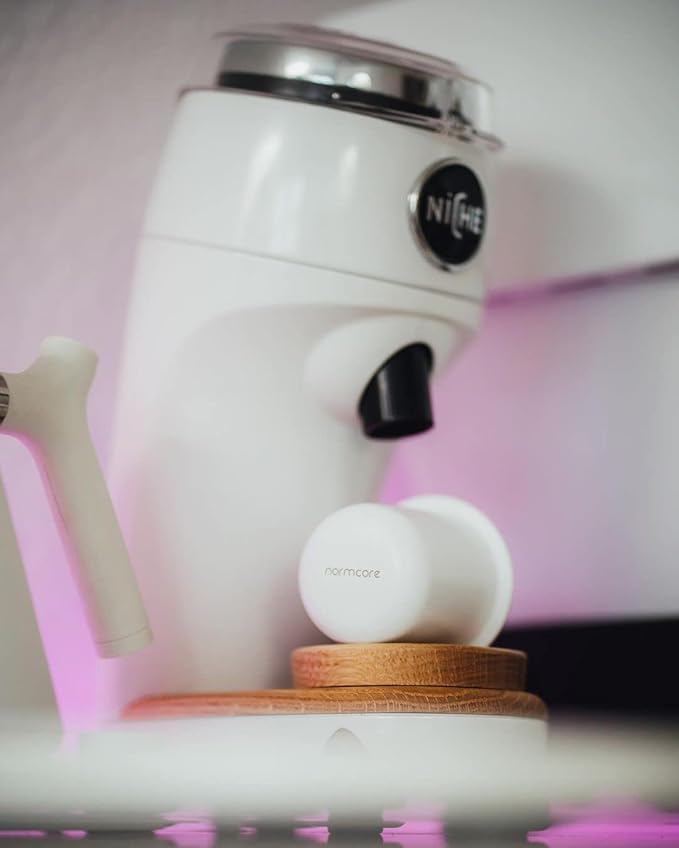 Normcore 58mm Dosing Cup - Espresso Coffee Dosing Cup Compatible with 58mm Portafilter - Non-stick coating White - 304 Stainless Steel - Espresso Machine Accessory