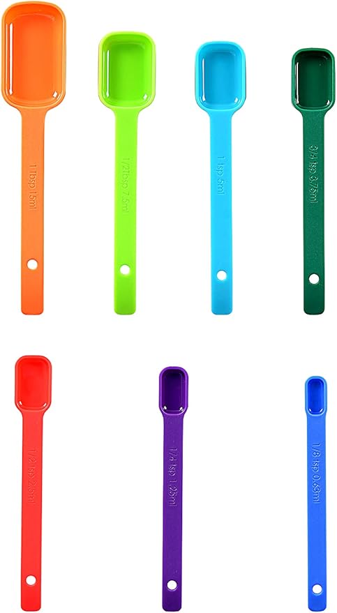 DOTINGHUX Plastic Measuring Spoons 8-Piece,Assorted Colors
