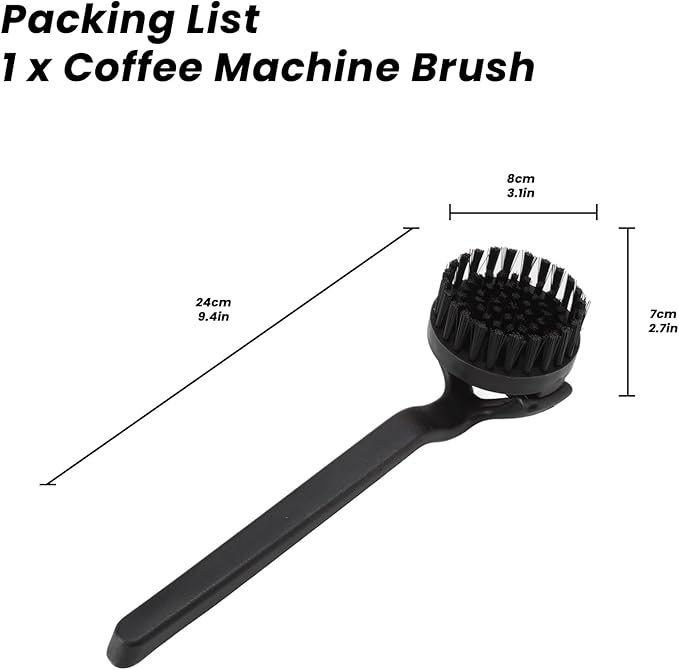 Topyond Espresso Coffee Machine Cleaning Brush, 360° Coffee Grinder Brush with Detachable Head, Nylon Bristles Barista Tool, Group Head Brush for 51mm 54mm Coffee Maker