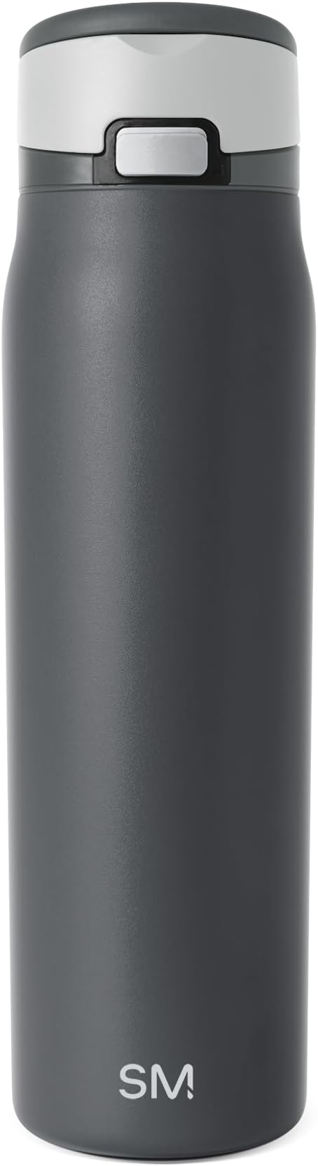 Simple Modern Mesa Loop Water Bottle with Covered Straw and Handle | 30oz Cup Holder Friendly Insulated Stainless Steel Bottles for Travel, Sports and School | Steele