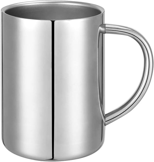 400ml Insulated 304 Stainless Steel Coffee Mug, Double-Wall Vacuum Travel Tumbler, Shatterproof for Camping, Office, and Outdoor - Durable, Perfect for Hot and Cold Drinks.