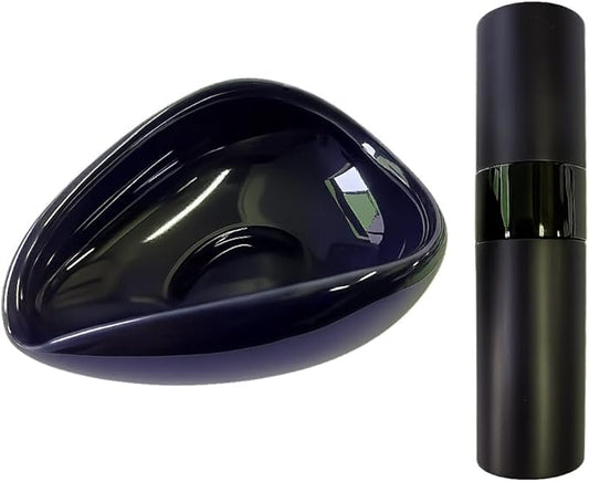 Aramola Coffee Bean Dosing Cup and RDT Spray Bottle Set, Espresso Dosing Cup/Ceramic Dosing Vessel for Coffee or Tea (Black)