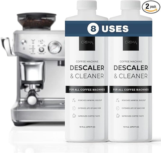 CREMA Coffee Products – Coffee Machine Descaler & Cleaner – Compatible with All Machines - 32 fl oz (8 uses)