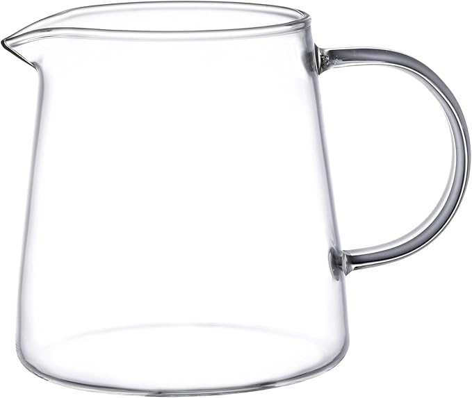 Glass Creamer 8.5 oz, Small Milk Pitcher with Spout, Breast Milk Pitcher for Coffee Bar and Tea, Mini Cream Server, Clear Borosilicate Container