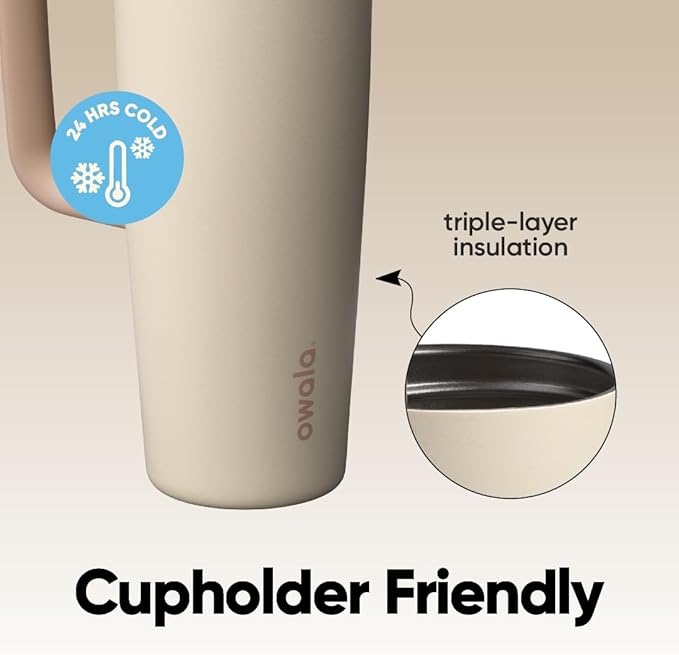 Owala FreeSip Tumbler - Stainless Steel - 30-oz. - Tan (Lightly Toasted)