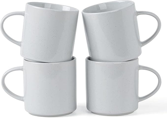 famiware Nebula 4 Pieces Coffee Mug, 14 oz Catering Mugs with Handle for Coffee, Tea, Cocoa, Milk, Light Gray