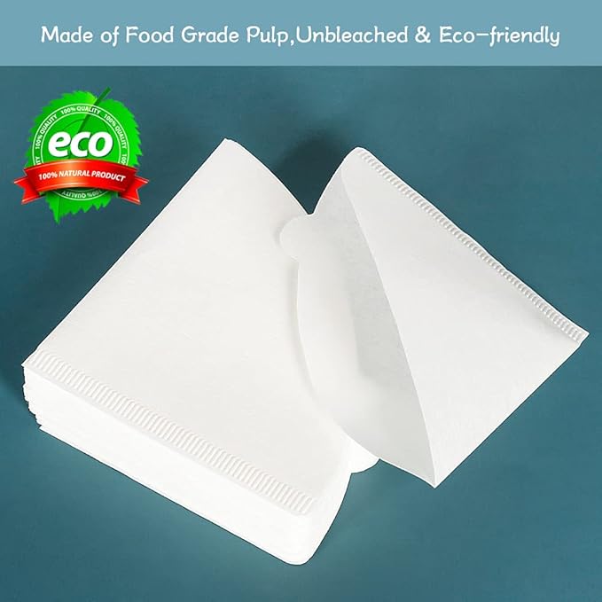 YQL V02 Coffee Filter,Size02 200 Count Natural White Disposable Coffee Filters Paper Fit for Drip Coffee Dripper(2-6Cup)