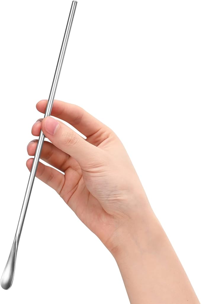 16-Pack 10.0" / 25.8cm Stainless Steel Long Handle Stirring & Mixing Spoon – Reusable Bar Tool for Coffee, Tea, Iced Drinks & Cocktails
