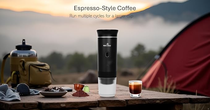 Magic Boxx Portable Electric Coffee Maker with USB-C | Compatible with Capsules and Ground Coffee | Ideal for Car, Office, Travel, and Camping
