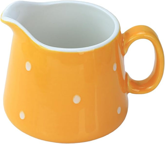CHOOLD Polka Dot Ceramic Creamer with Handle, 8.5oz Coffee & Milk Creamer Jug for Kitchen