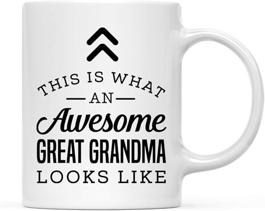 Andaz Press 11oz. Ceramic Coffee Tea Mug Thank You Gift, This is What an Awesome Great Grandma Looks Like, 1-Pack, Birthday Christmas Gift Ideas Coworker Him Her, Includes Gift Box