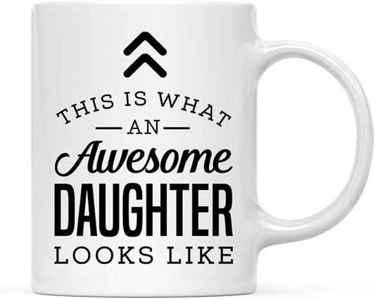 Andaz Press 11oz. Ceramic Coffee Tea Mug Thank You Gift, This is What an Awesome Daughter Looks Like, 1-Pack, Birthday Christmas Gift Ideas Coworker Him Her, Includes Gift Box